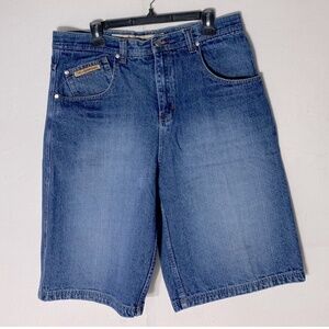 Vintage Brooklyn Xpress Wide Leg Denim jean Shorts 35 Dadcore Retro